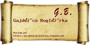 Gajdács Boglárka névjegykártya