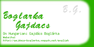 boglarka gajdacs business card